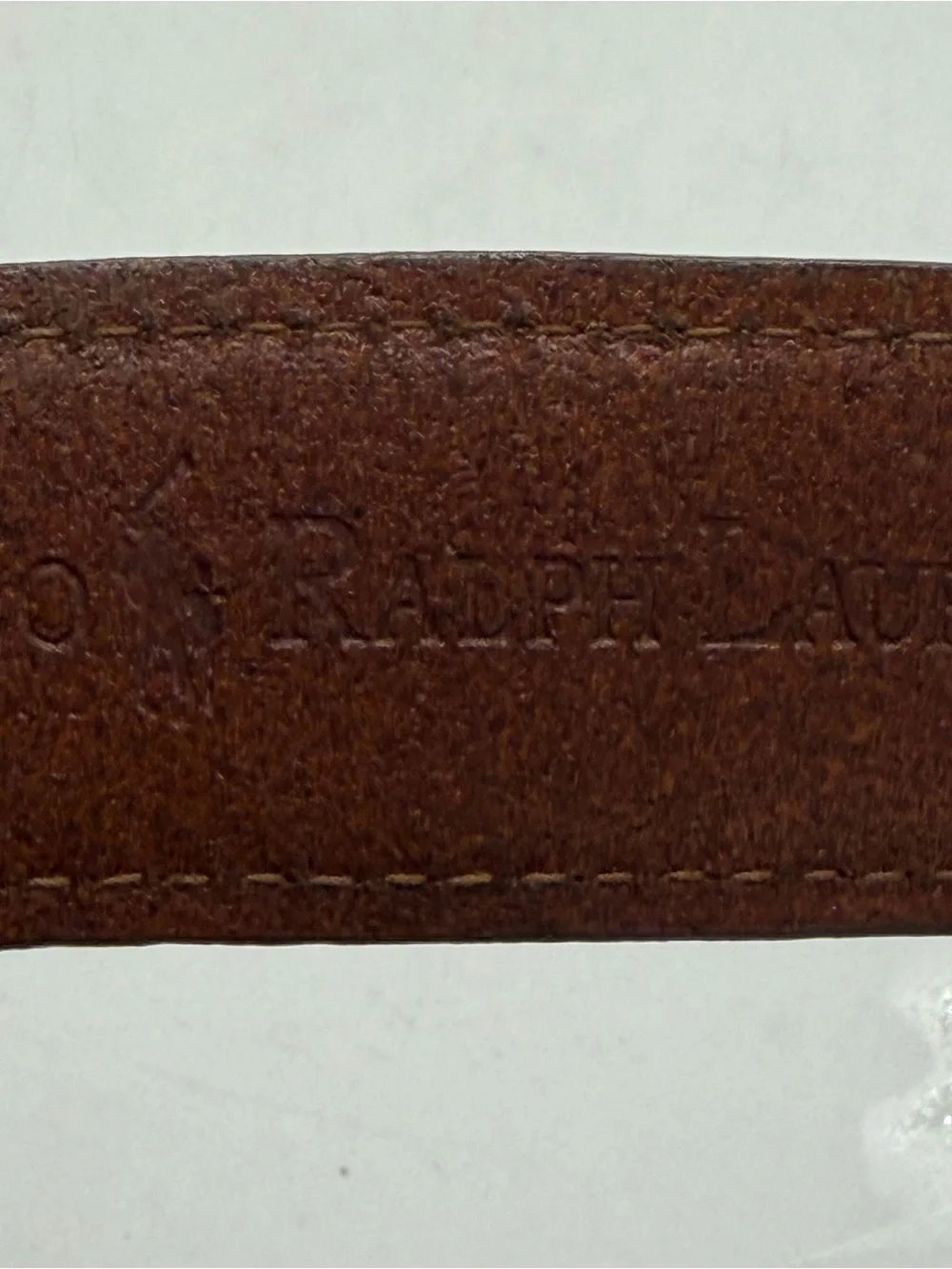 Classic Polo Ralph Lauren Men's Italian Leather Belt in Tan Silver Buckle Sz 34